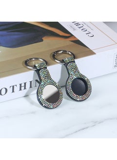 Suitable For Apple Airtag Tracker Anti-lost Device Locator Leather Diamond Protective Case Airtags Protective Case-Color:Airtag Protective Sleeve-single Hole Colored Drill