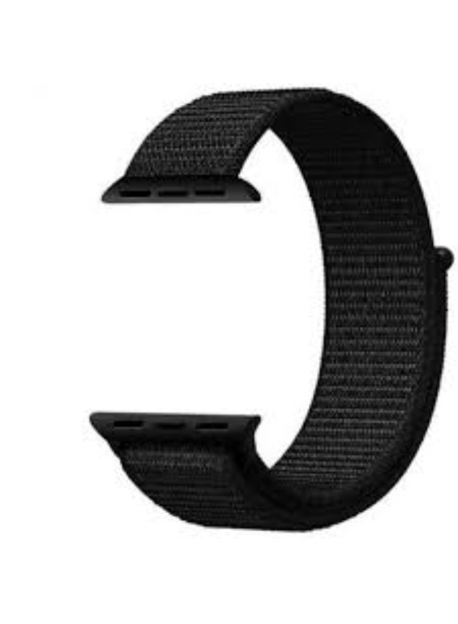 Nylon Strap Band For Apple Watch Black - Image 2