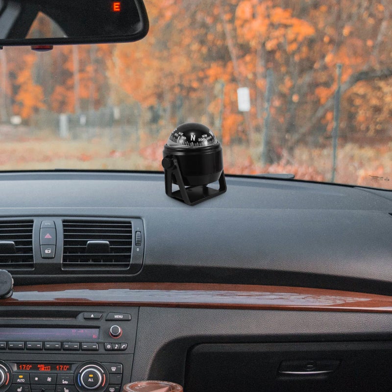 Black Car Dashboard Compass With Magnetic Declination Correction For Boat Outdoor Vehicle - Image 5