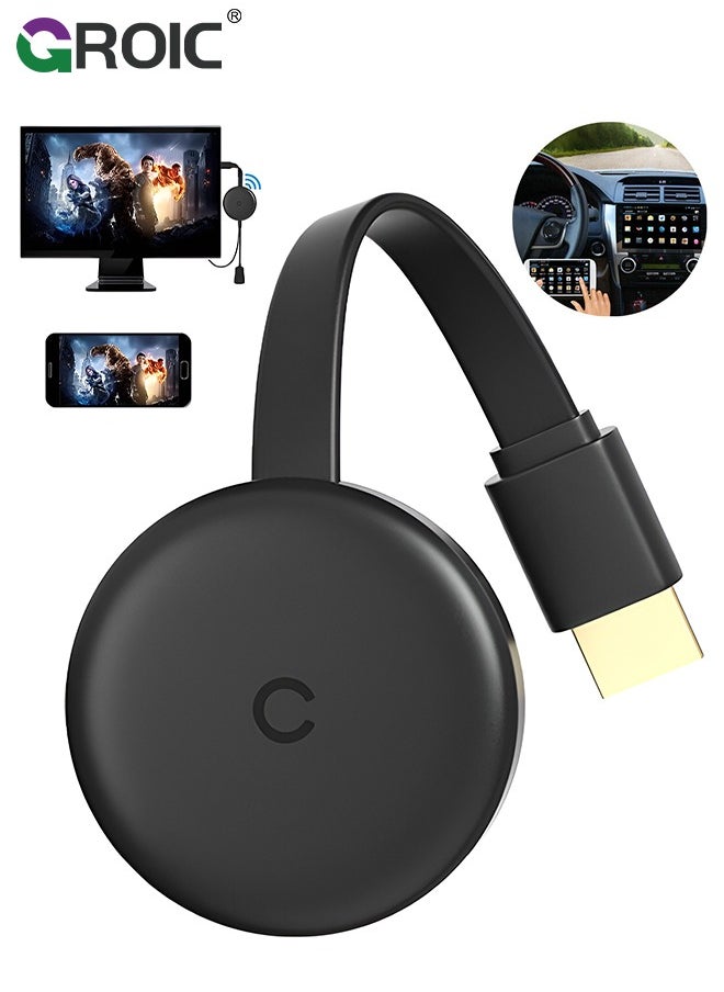 GROIC محول دونجل عرض HDMI لاسلكي بدقة 4K 1080P، وأفلام بث واي فاي، وعروض، وجهاز استقبال تلفزيوني مباشر من i-Phone، وi-Pad، وAndroid، والكمبيوتر الشخصي، والكمبيوتر اللوحي، ونافذة إلى HDTV/الشاشة/جهاز العرض  - Image 1