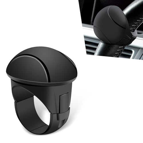 yorpyep 1 PC Car Steering Wheel Booster Ball 360 Degree Rotation Antislip Steering Wheel Spinner Effortsaving Onehanded Driving Assistance Tool Universal for Most Cars Black - Image 1