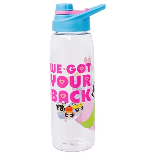 Silver Buffalo The Powerpuff Girls We Got Your Back Featuring Bubbles Buttercup and Blossom Water Bottle with ScrewOn Lid 28 Ounces - Image 1