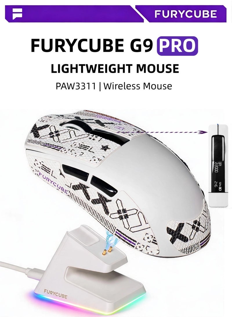 FURYCUBE G9 Pro Wireless Gaming Mouse, Lightweight Esports Mouse with Digital Display, PAW3311 Sensor 22000 DPI, 240H Battery Life for PC/Laptop/Gaming/Office - Image 1