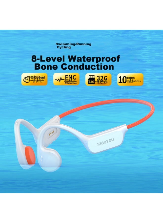 Xiaoyougu Bone Conduction X7 Bluetooth Headphones, Swimming Earphones, Running Noise-cancelling, 8-level Waterproof, Professional Sports Bone Conduction, Non-in And Ear-hook Style, With Built-in 32gb Memory - Image 2
