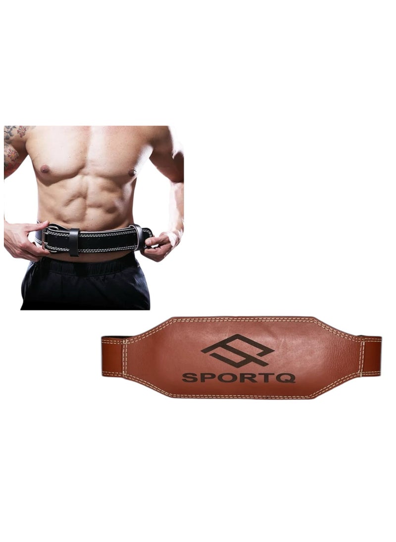 SportQ SportQ® Premium Quality Genuine Leather Weight Lifting Belt Provides Strong and Comfortable Support During Heavy Workout, Ideal for Athletes and Bodybuilders, Durable and Stylish Design  - Image 1