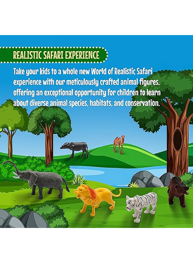 FUNFY Dinosaurs, Jungle and Farm   of 18 Pcs | Learning Educational Animal Toy Set for Kids of 3+ Year | Gifting | Plastic Realistic All Kind of Animal Playset for Kids - Image 4