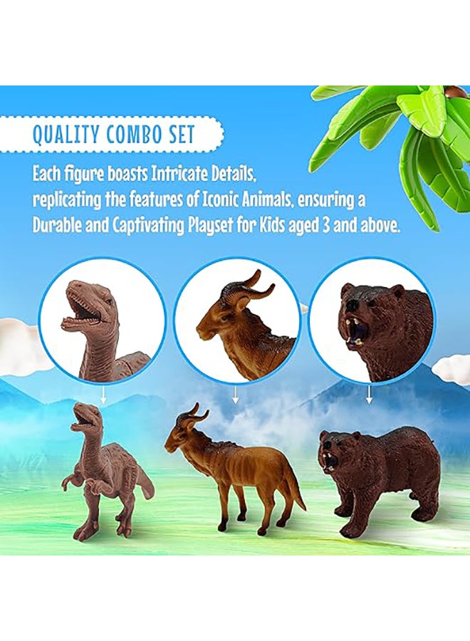 FUNFY Dinosaurs, Jungle and Farm   of 18 Pcs | Learning Educational Animal Toy Set for Kids of 3+ Year | Gifting | Plastic Realistic All Kind of Animal Playset for Kids - Image 5
