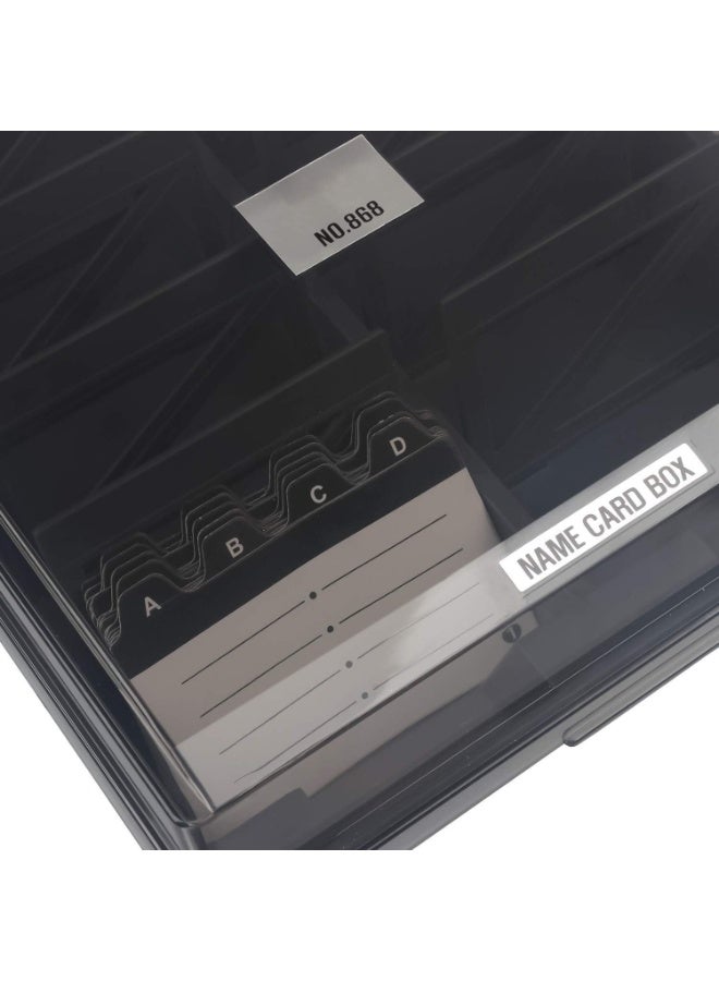 OSHIMA Business Card Holder for Desk, Large Business Card Storage Box, Holds 1000 Cards, Box Magnetic Card Classification A-Z Index Four Compartment - Image 4