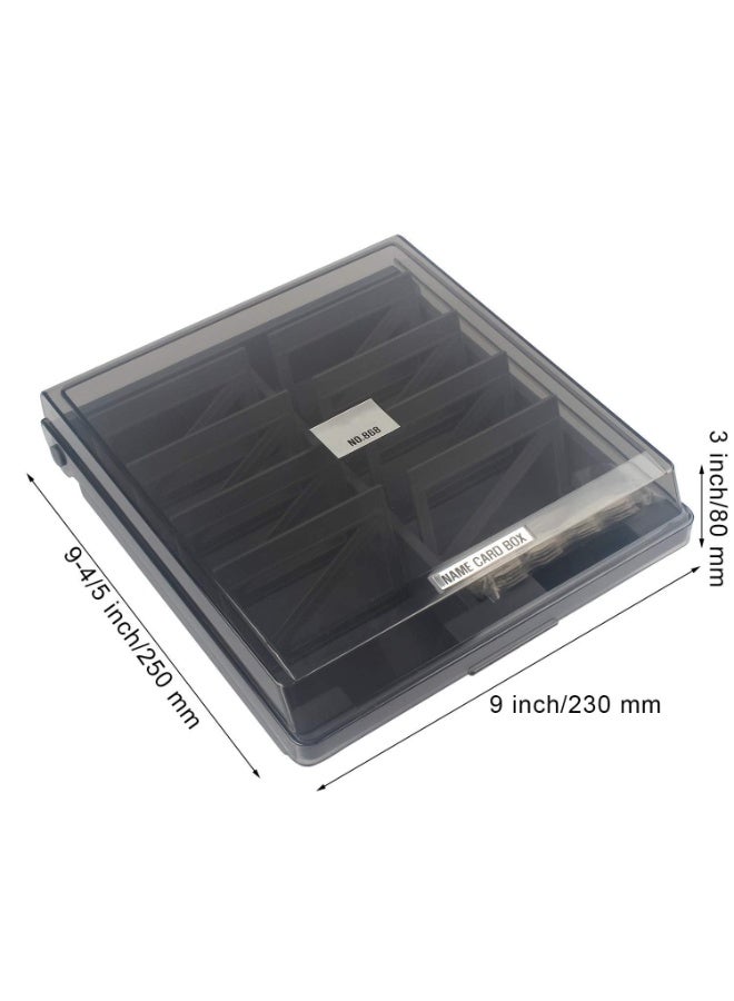 OSHIMA Business Card Holder for Desk, Large Business Card Storage Box, Holds 1000 Cards, Box Magnetic Card Classification A-Z Index Four Compartment - Image 2