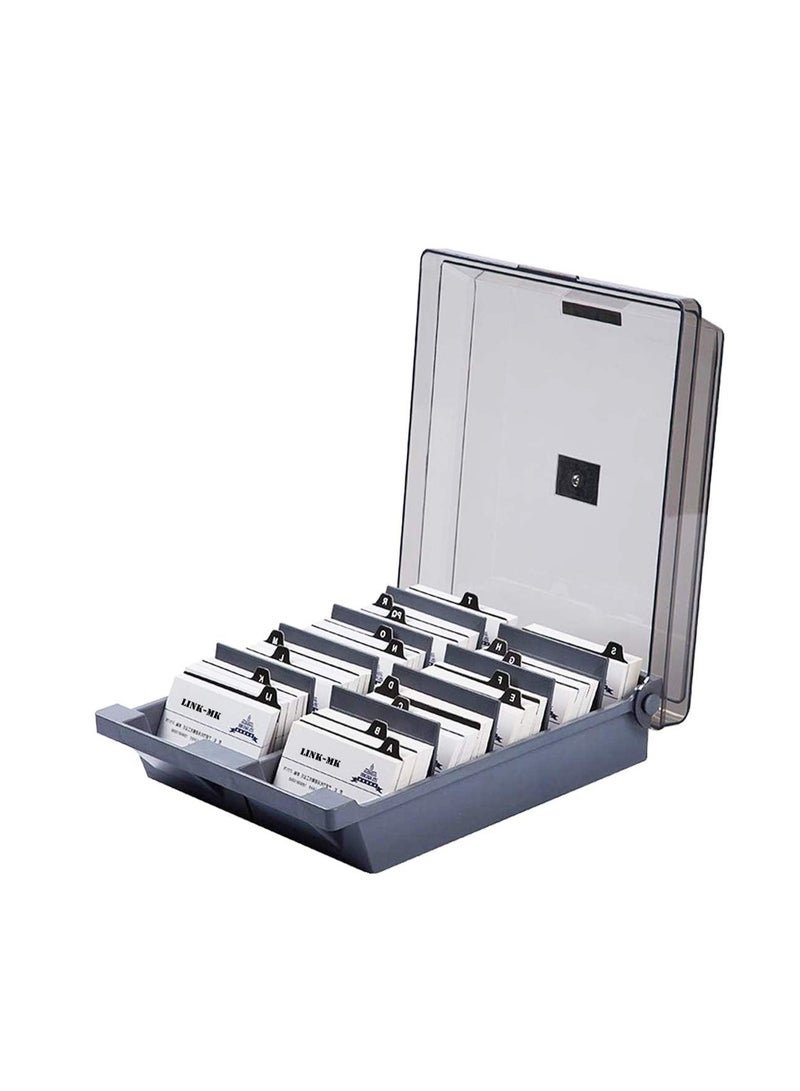OSHIMA Business Card Holder for Desk, Large Business Card Storage Box, Holds 1000 Cards, Box Magnetic Card Classification A-Z Index Four Compartment - Image 1