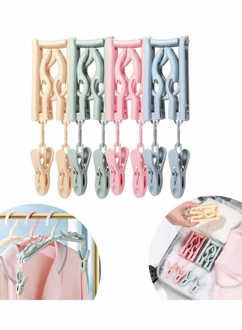 XiuWoo Portable Travel Hangers Folding Plastic Clothes Hanger Save Space Multifunction Accessories For Holiday Camping Indoor And Outdoor Use - Image 1