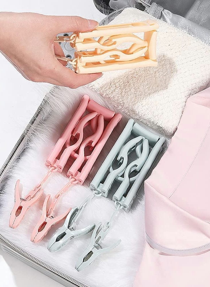 XiuWoo Portable Travel Hangers Folding Plastic Clothes Hanger Save Space Multifunction Accessories For Holiday Camping Indoor And Outdoor Use - Image 5