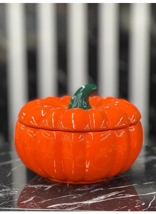 Devigo Pumpkin Sugar Bowl with Lid Sugar Bowl Large Size Sugar Bowl 16 X 16 Cm  - Image 1