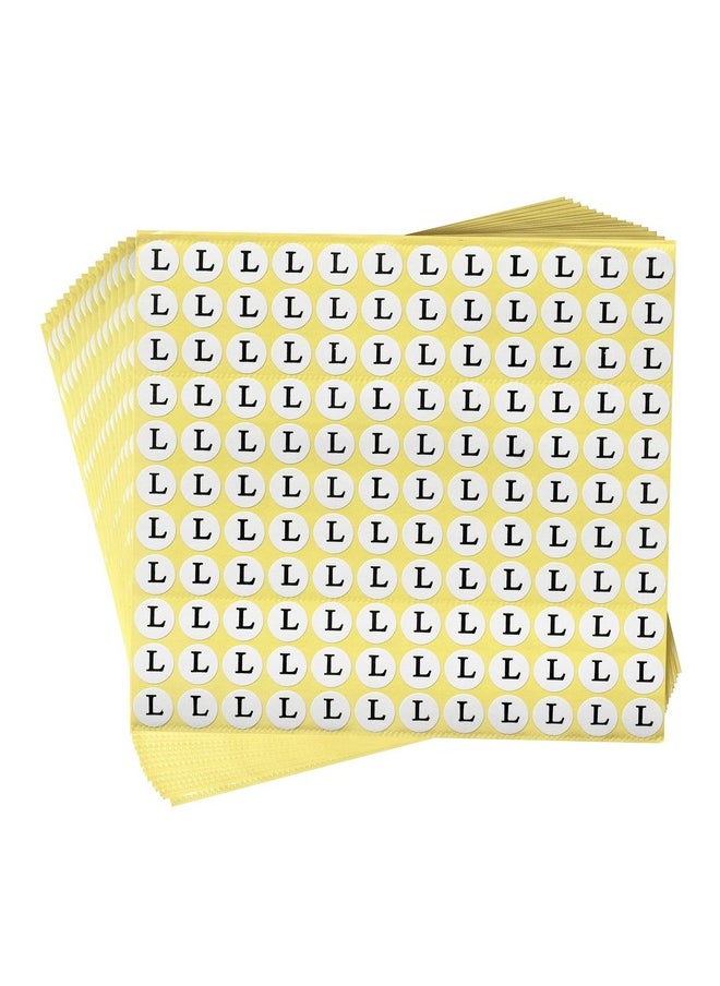 dealzEpic - Size Stickers L (Large) | Round White Self Adhesive Paper Labels | Products Organizing Stickers - Set Of 15 Sheets  - Image 1