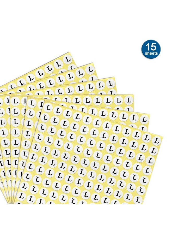 dealzEpic - Size Stickers L (Large) | Round White Self Adhesive Paper Labels | Products Organizing Stickers - Set Of 15 Sheets  - Image 4