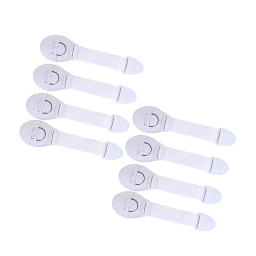 BabySafeHouse Safety Lock for Cabinet, Drawer, Fridge, Cupboard for Child & Infant Safety, Furniture Latch with 3M Adhesive (Pack of 8) (White) - Image 1