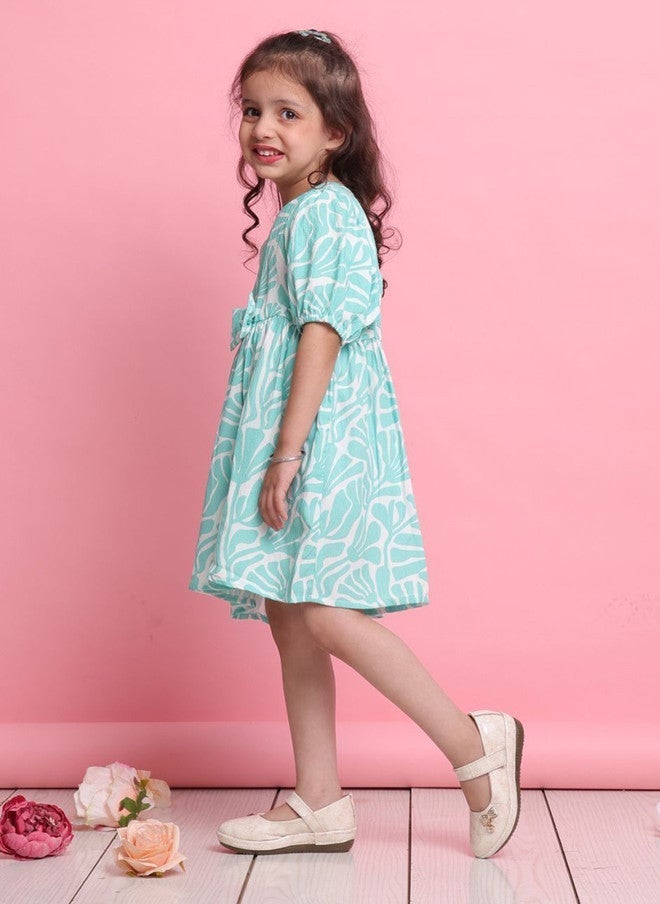 Saka Designs فستان A-Line مزخرف بالأزهار للفتيات - Image 3