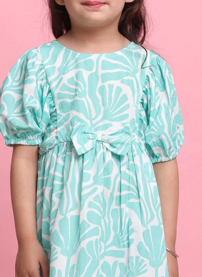 Saka Designs Floral Printed A-Line Dress for Girls