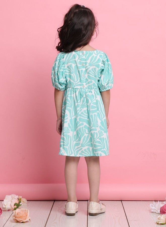 Saka Designs فستان A-Line مزخرف بالأزهار للفتيات - Image 4