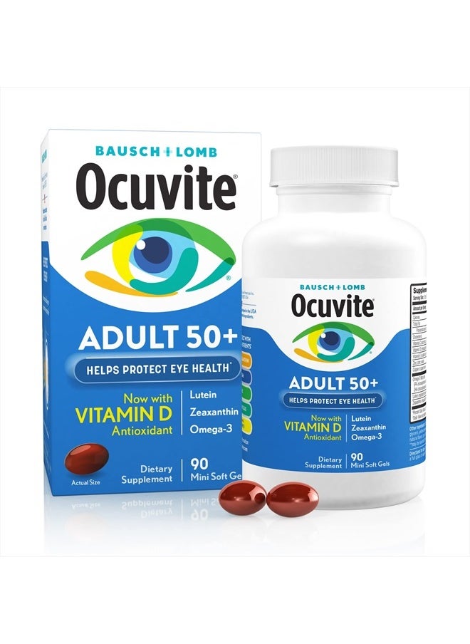 Ocuvite - Eye Vitamin And Mineral Supplement, Contains Zinc, Vitamins C, E, Omega 3, Lutein - 90 Softgels, Packaging May Vary - Image 1