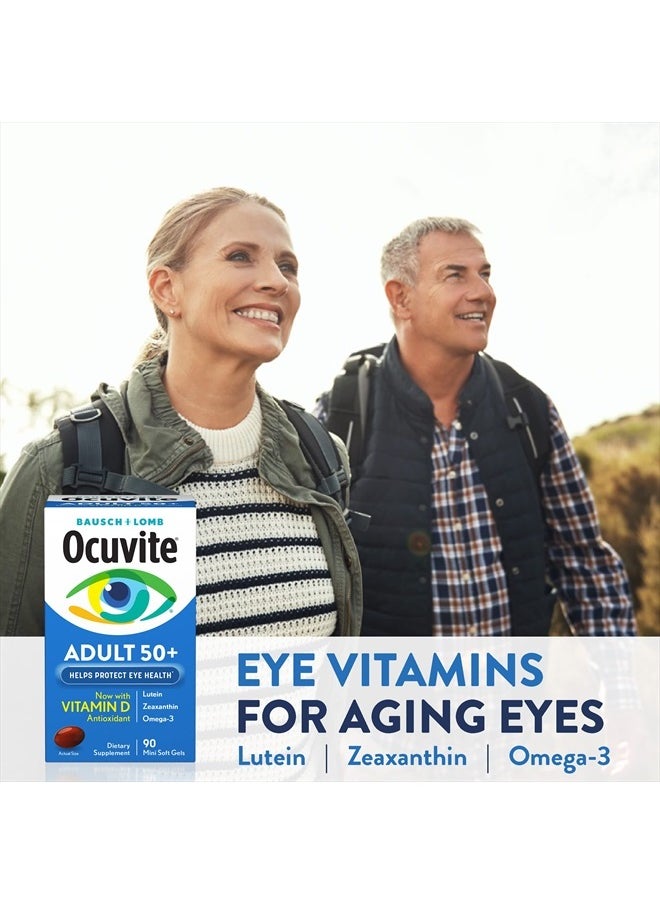 Ocuvite - Eye Vitamin And Mineral Supplement, Contains Zinc, Vitamins C, E, Omega 3, Lutein - 90 Softgels, Packaging May Vary - Image 1