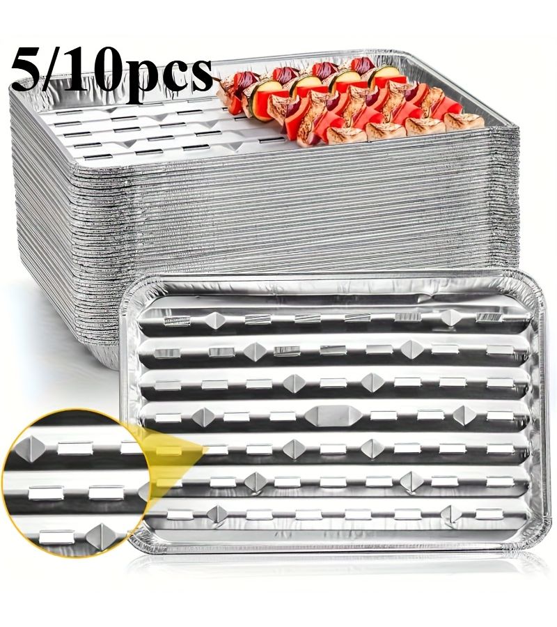 10pcs Disposable Aluminum Foil Plates for Cooking Baking Storage Picnic - Image 1