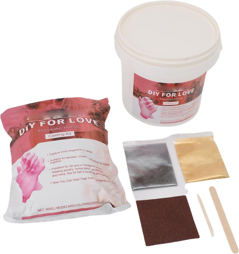 Hand Casting Kit Innovative Keepsake Making Set for Couples and Families, 400g Plaster Powder + 200g Cloning Powder for Anniversaries and Holidays - Image 1