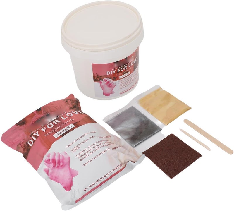 Hand Casting Kit Innovative Keepsake Making Set for Couples and Families, 400g Plaster Powder + 200g Cloning Powder for Anniversaries and Holidays - Image 2