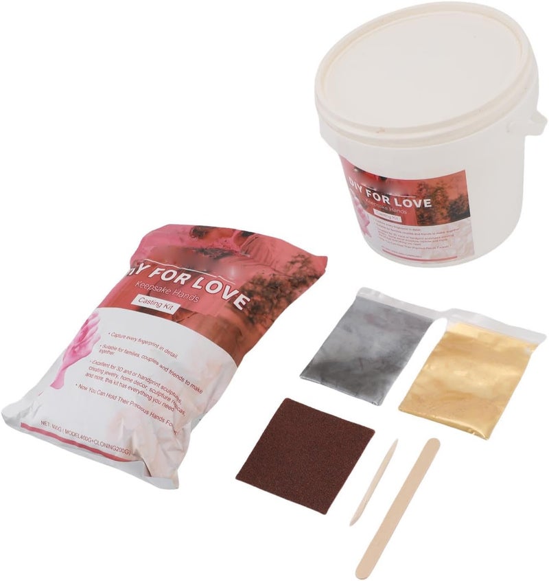 Hand Casting Kit Innovative Keepsake Making Set for Couples and Families, 400g Plaster Powder + 200g Cloning Powder for Anniversaries and Holidays - Image 4