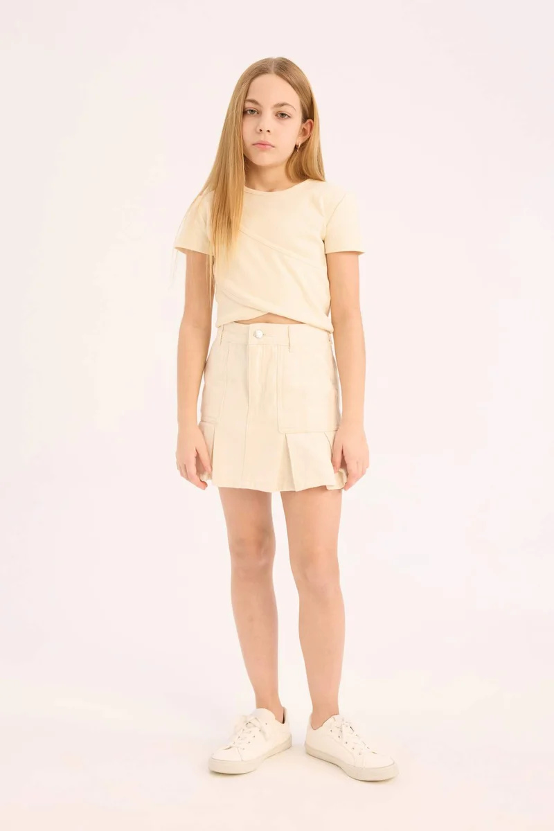 Defacto Girl Slim Fit Crew Neck Short Sleeve T-Shirt