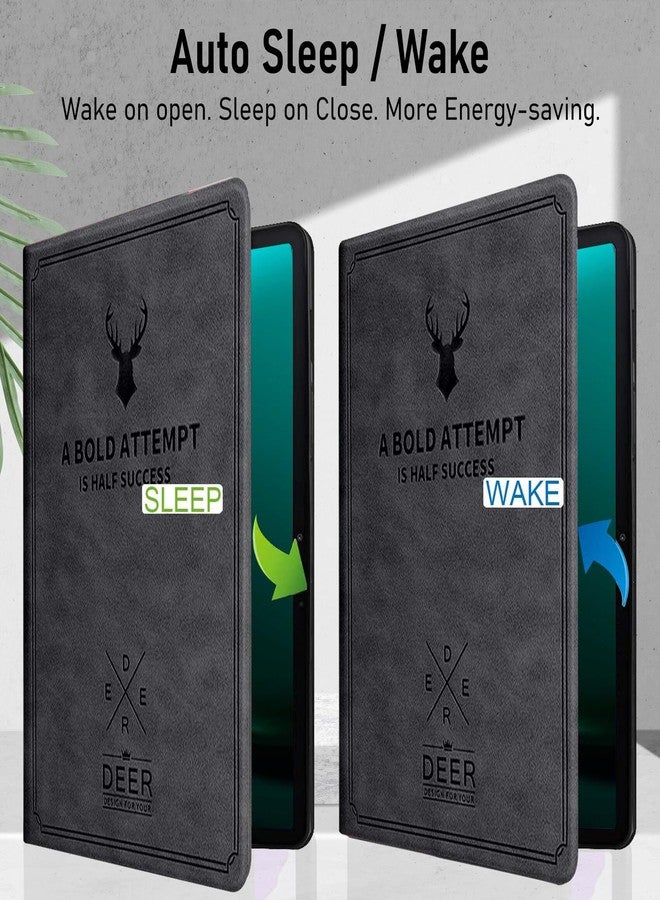 روبوستريون غطاء روبوستريون لجهاز سامسونج جالاكسي تاب S10+ / S9 FE+، غطاء قلاب بتصميم غزال مقاس 12.4 بوصة مع حامل قلم S Pen وخاصية التشغيل/الإيقاف التلقائي - أسود - Image 3