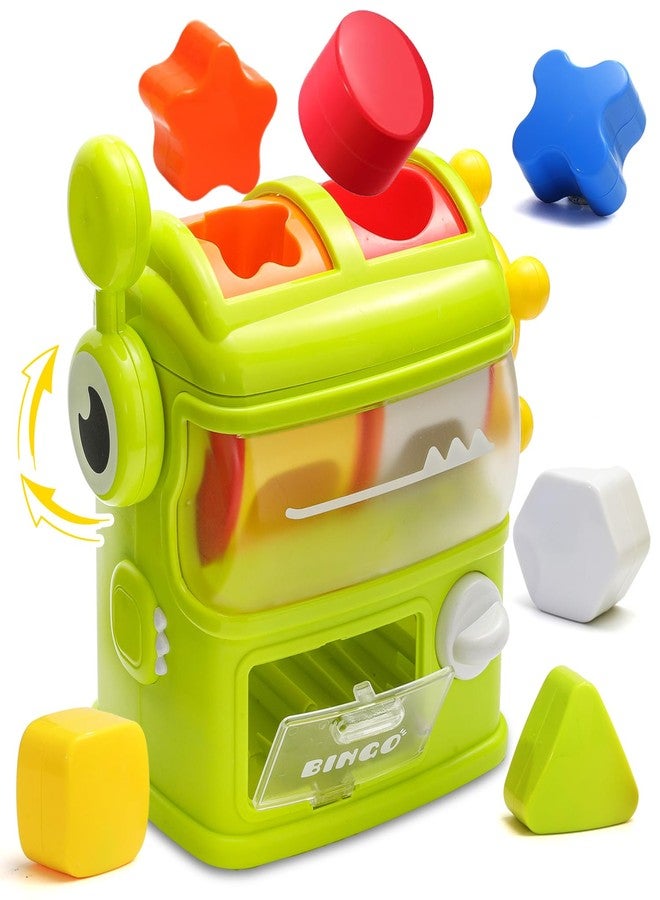 Seozio Shape Sorter Toys for Kids, Monster Eating The Shapes, Montessori Color Matching & Sorting Interactive Learning Toys with 6 Rattle Shape Blocks for Toddlers Gifts. - Image 1