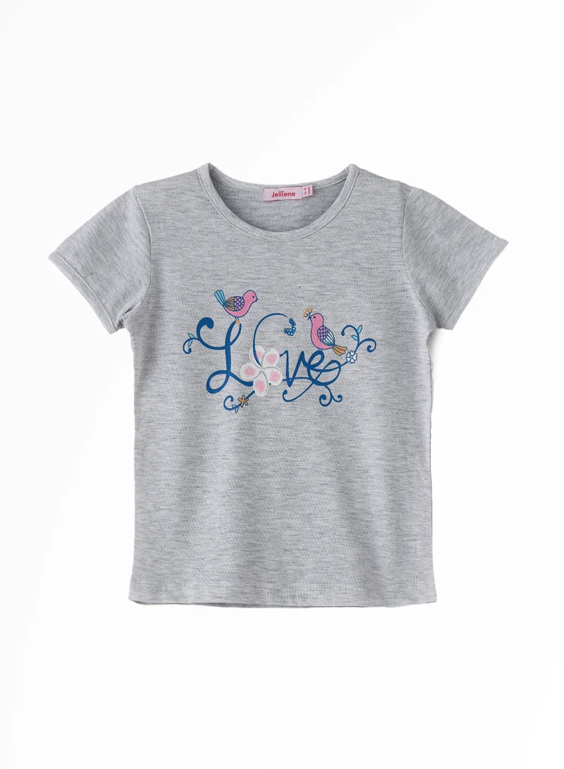 Jelliene Sunshine Squad: Girls' Comfy Cotton Tees Playful Prints & Summer Fun