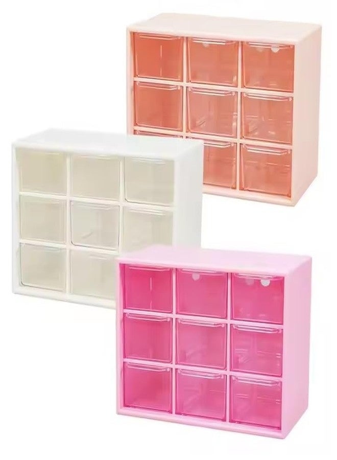 CLICKSWIFT صندوق تخزين مجوهرات متعدد الأغراض من البلاستيك من كليكسويفت، 9 أدراج، متعدد الألوان، قطعة واحدة - Image 1