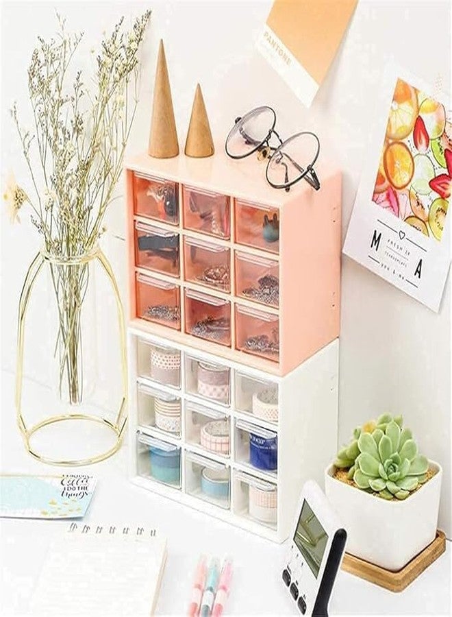 CLICKSWIFT صندوق تخزين مجوهرات متعدد الأغراض من البلاستيك من كليكسويفت، 9 أدراج، متعدد الألوان، قطعة واحدة - Image 4