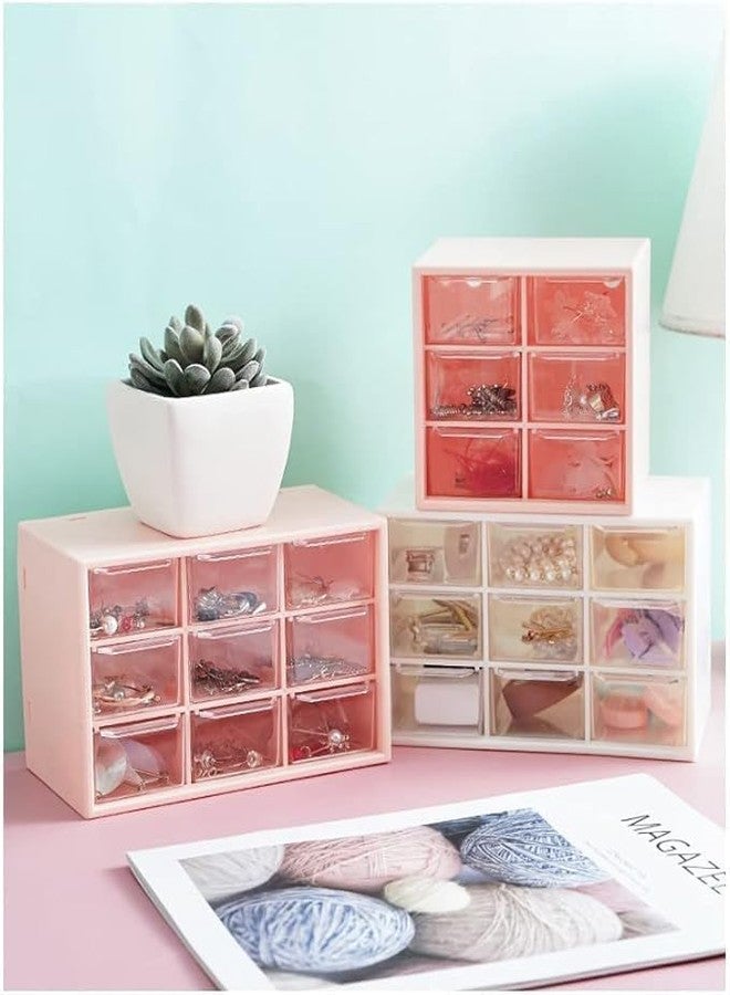 CLICKSWIFT صندوق تخزين مجوهرات متعدد الأغراض من البلاستيك من كليكسويفت، 9 أدراج، متعدد الألوان، قطعة واحدة - Image 2