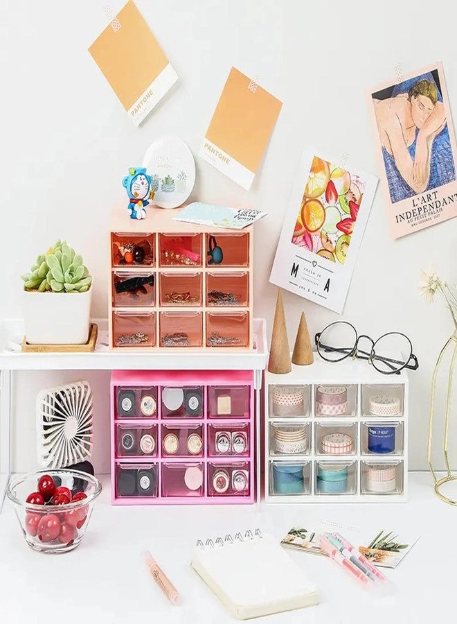 CLICKSWIFT صندوق تخزين مجوهرات متعدد الأغراض من البلاستيك من كليكسويفت، 9 أدراج، متعدد الألوان، قطعة واحدة - Image 5