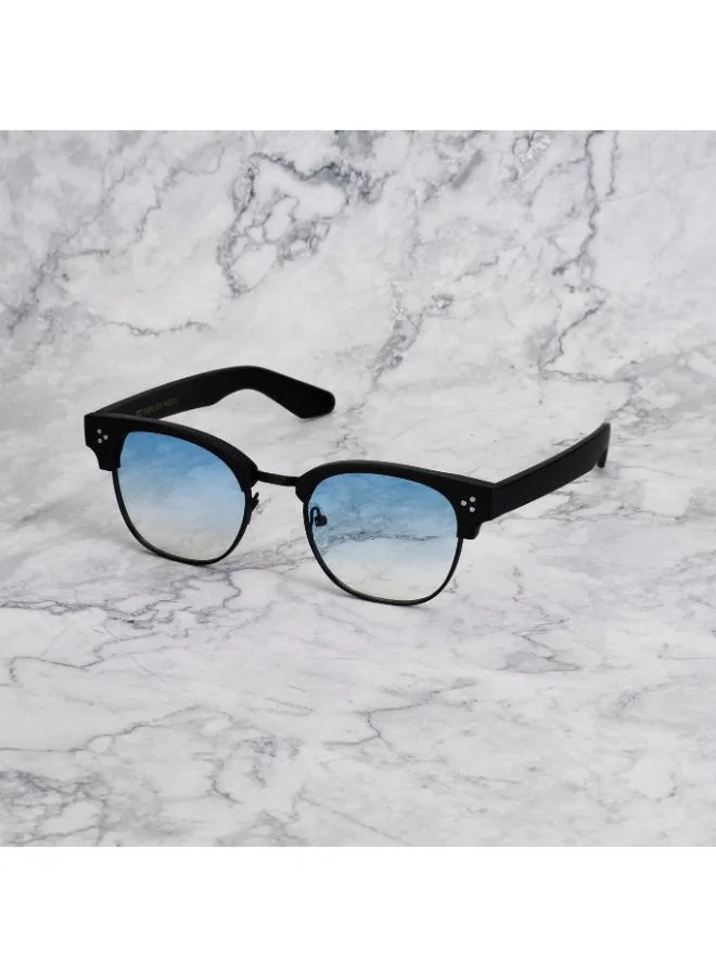 Explicit Poets Explicit Poets Unisex Donny Matt Black-Gradient Blue Stylish Sunglasses, 19EP2M