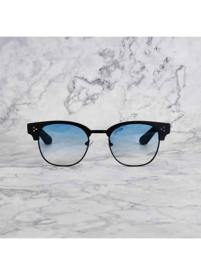 Explicit Poets Explicit Poets Unisex Donny Matt Black-Gradient Blue Stylish Sunglasses, 19EP2M