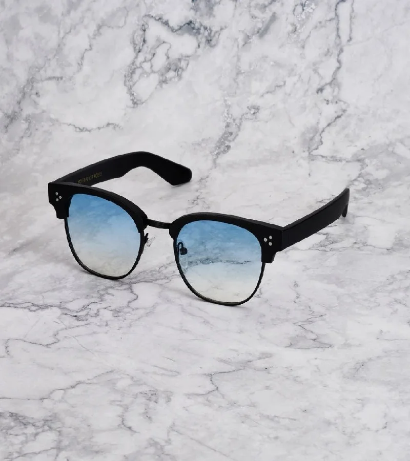 Explicit Poets Explicit Poets Unisex Donny Matt Black-Gradient Blue Stylish Sunglasses, 19EP2M