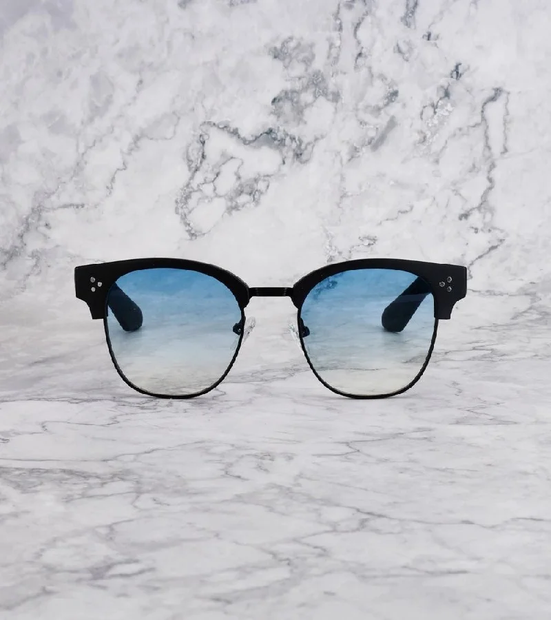 Explicit Poets Explicit Poets Unisex Donny Matt Black-Gradient Blue Stylish Sunglasses, 19EP2M