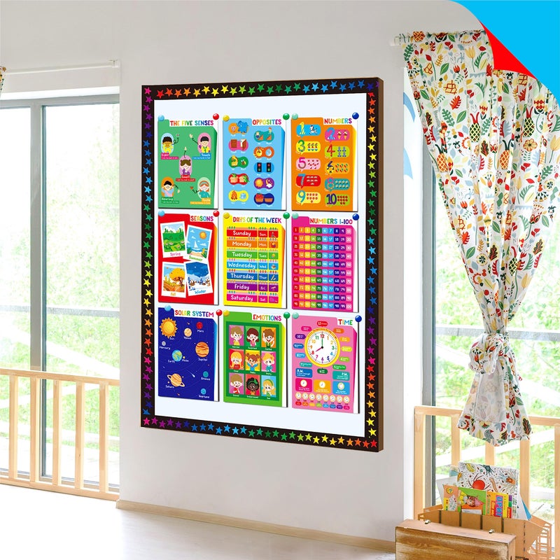 SpriteGru 25 Feet Magnetic Border, 21 Sheet Colorful Stars Bulletin Board Border Whiteboard Blackboard and Metal Surface Decoration for School, Office & Home Use, Easy to Install and Reusable - Image 5