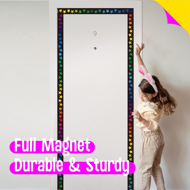 SpriteGru 25 Feet Magnetic Border, 21 Sheet Colorful Stars Bulletin Board Border Whiteboard Blackboard and Metal Surface Decoration for School, Office & Home Use, Easy to Install and Reusable - Image 3