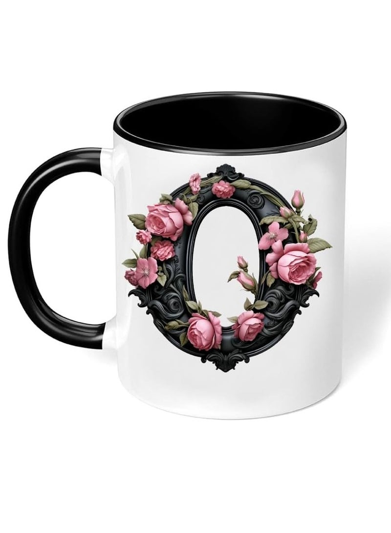 RYN® Printed Ceramic Coffee Mug Gift for Coffee and Tea Lovers 11 Oz alphabet O - Image 2