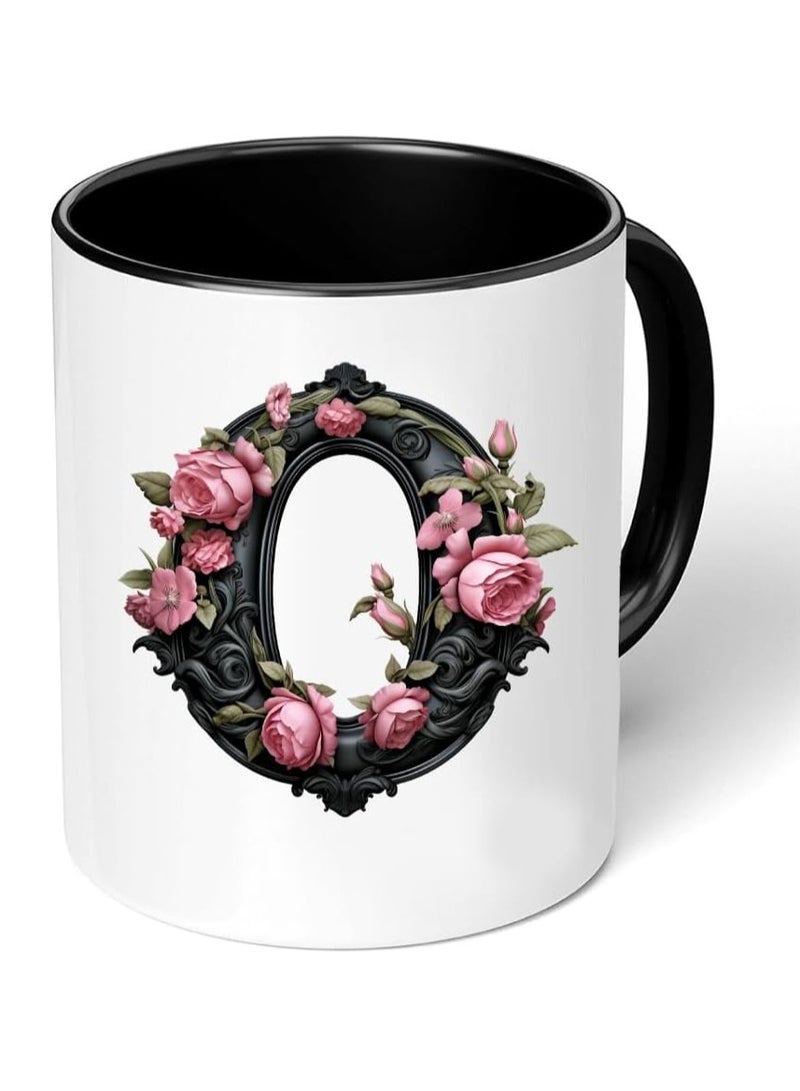 RYN® Printed Ceramic Coffee Mug Gift for Coffee and Tea Lovers 11 Oz alphabet O - Image 1