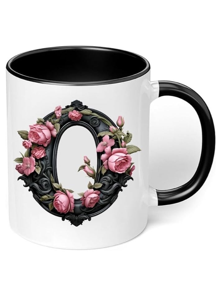 RYN® Printed Ceramic Coffee Mug Gift for Coffee and Tea Lovers 11 Oz alphabet O - Image 3