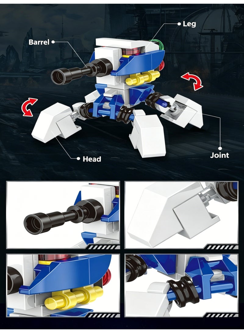 2 In 1 Guardian Robot Building Blocks Set Posable Mecha Warrior Bricks Kit 158 Pcs ABS Constructible Action Figure With Movable Joints Creative STEM Educational Building Toy Gift For Kids Boys Girls Ages 6 And Up Birthday Holiday Home Play Collection - Image 4