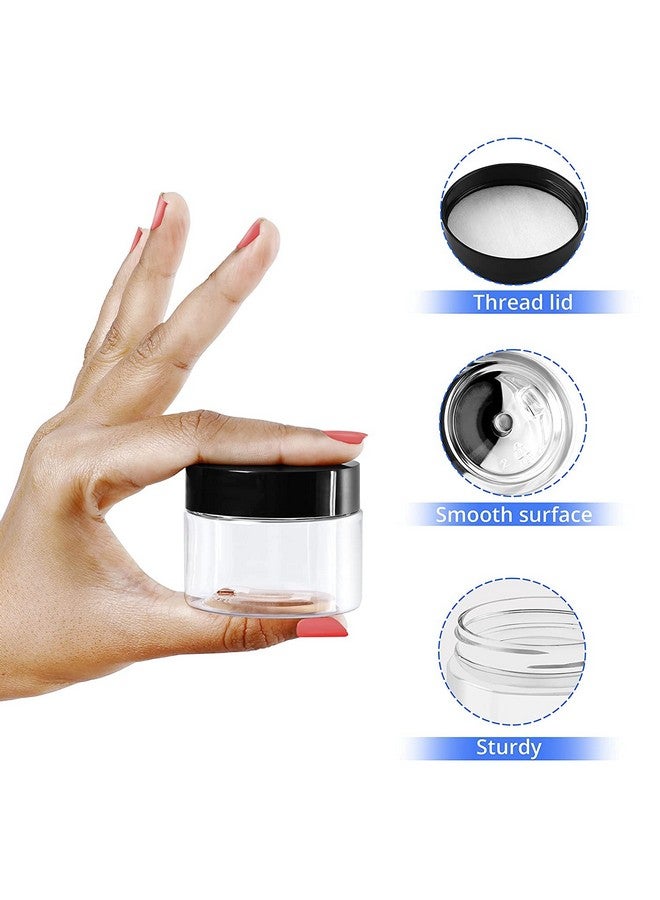 VDHJA Empty Glass Cosmetic Jar/Container Acrylic Jar Container for Eyeshadow, Makeup, Face Cream, Lotion, Lip Balm, Body Butter, Scrub and Other Beauty Products (Black) (8) - Image 5