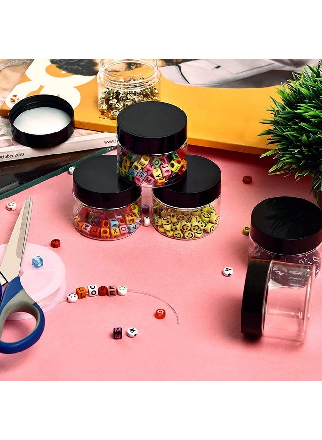 VDHJA Empty Glass Cosmetic Jar/Container Acrylic Jar Container for Eyeshadow, Makeup, Face Cream, Lotion, Lip Balm, Body Butter, Scrub and Other Beauty Products (Black) (8) - Image 3
