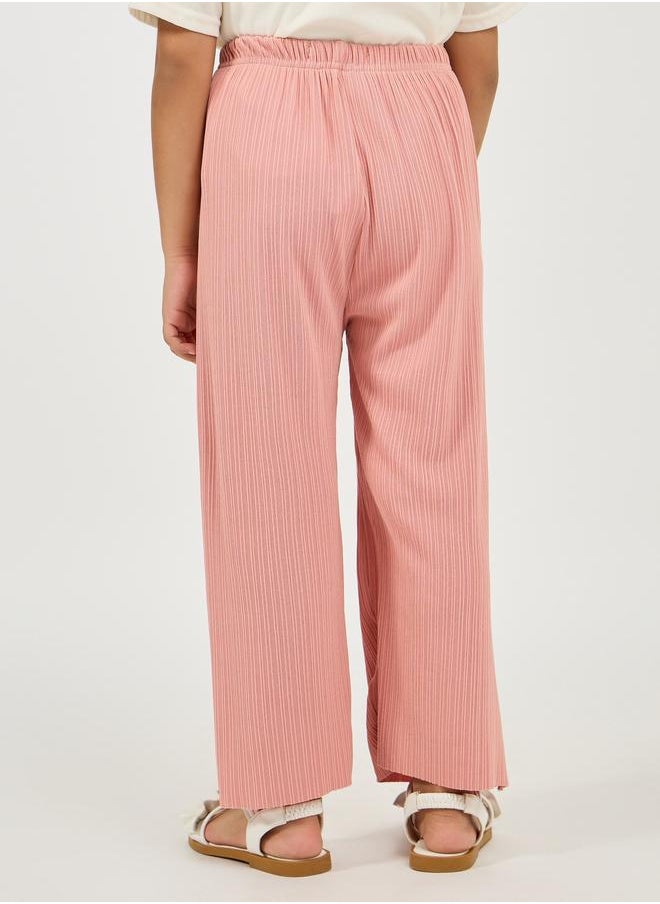 Styli Styli Textured Wide Leg Pants with Drawstrings  - Image 4
